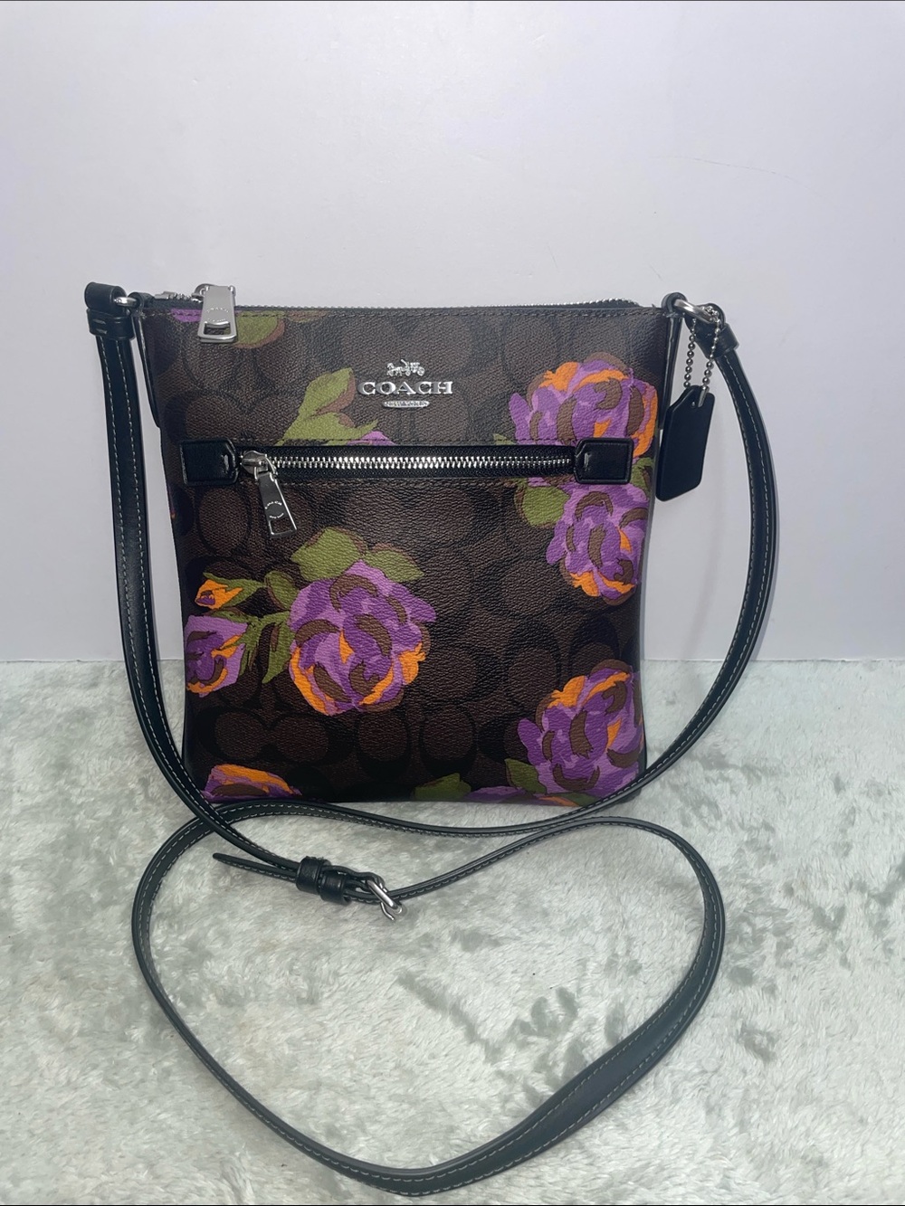 Coach Mini ‘Rowan’ Signature Rose Print Crossbody